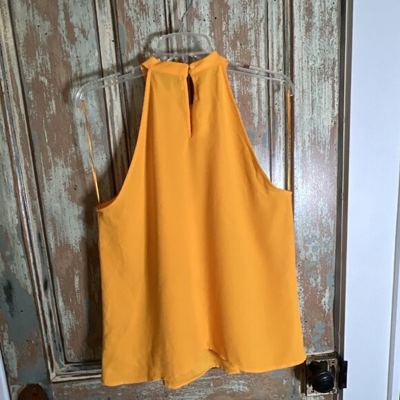 Victoria Beckham For Target Light Orange Halter Style Blouse Size L Ruffles - Picture 4 of 9